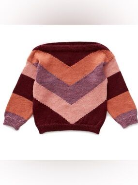 OEUF - Chevron Knit Sweater - Multi Color 100% Alpaca wool size 12 Months